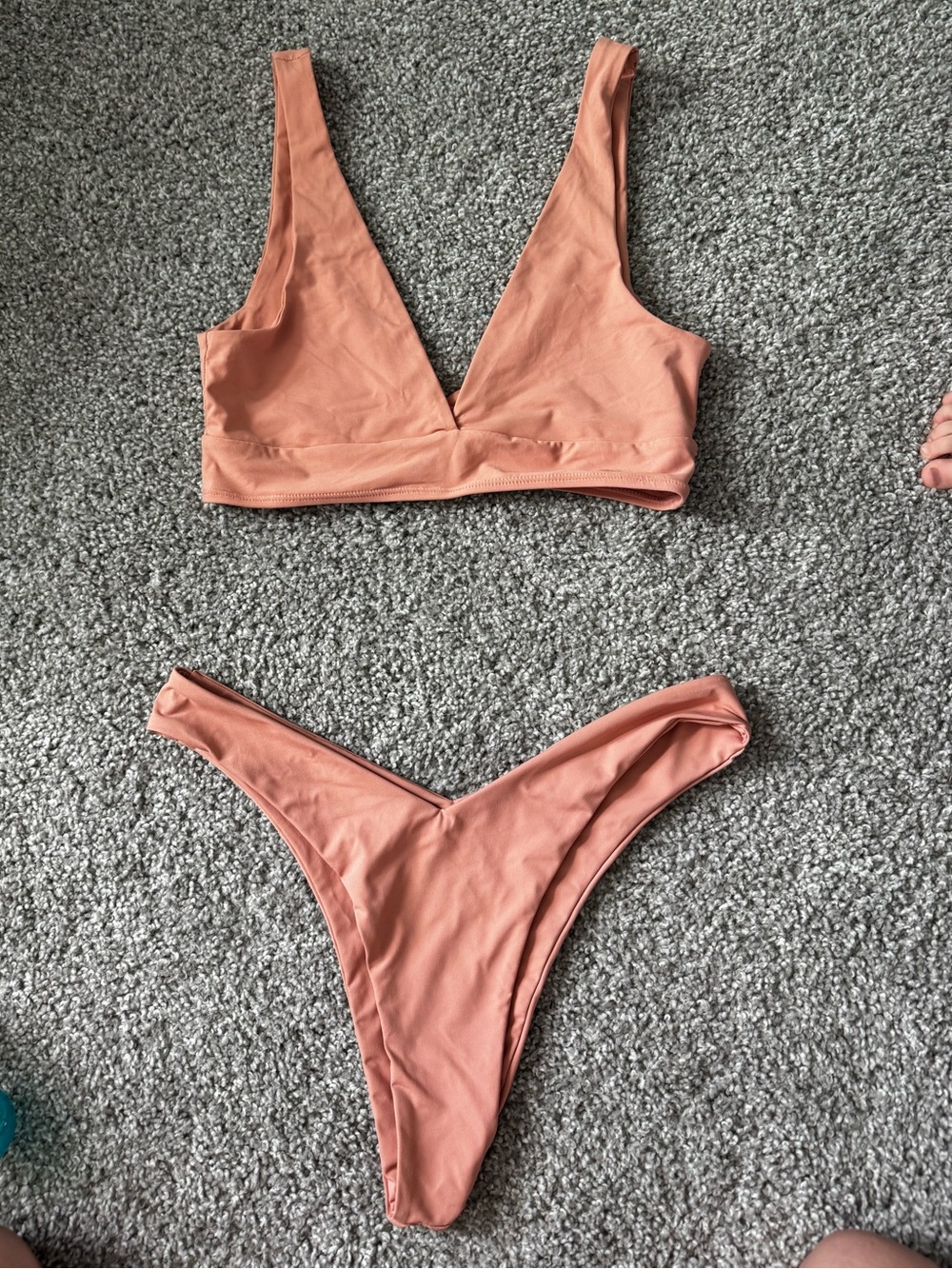 Riot Swim Rusty Peach V‑Neck Bikini Set